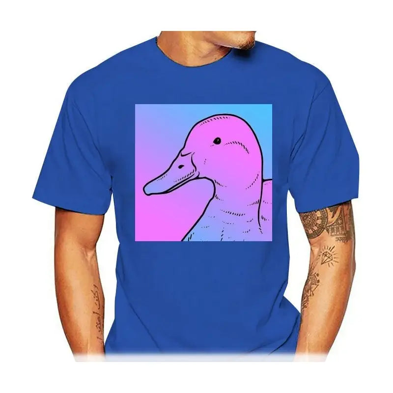 The Duck Aesthetic Men T-Shirt - Sky Blue / S