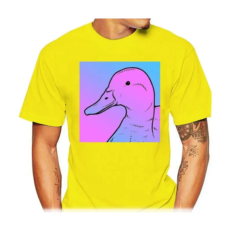 The Duck Aesthetic Men T-Shirt - Yellow / S