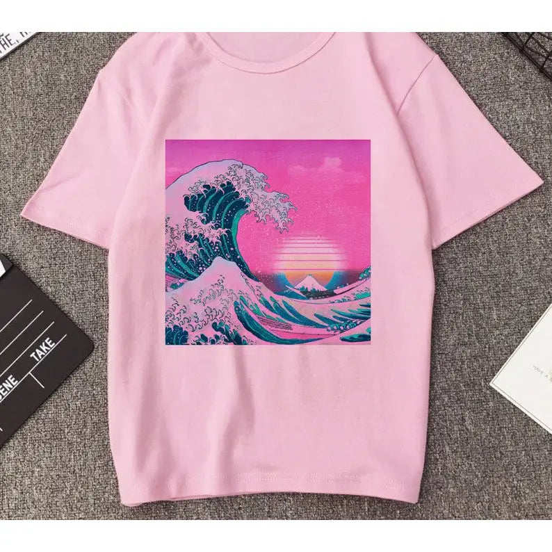 The Great Wave Vaporwave T-shirt