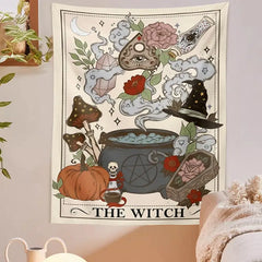 The Witch Cottage Core Tarot Card Tapestry - 95X73