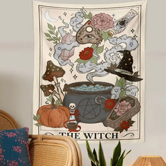 The Witch Cottage Core Tarot Card Tapestry