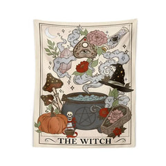 The Witch Cottage Core Tarot Card Tapestry