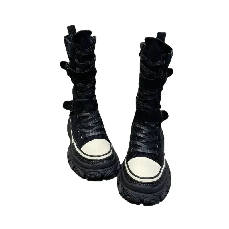 Thick Bottom Ankle Laceup Boots