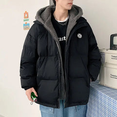 Thicken Letter Graphic Oversize Parkas Coat