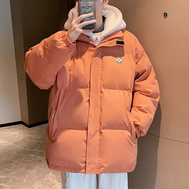 Thicken Letter Graphic Oversize Parkas Coat