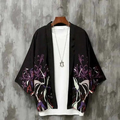 Thin Lined Sunscreen Kimono Type Dragon Robe Shirt