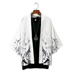 Thin Lined Sunscreen Kimono Type Dragon Robe Shirt