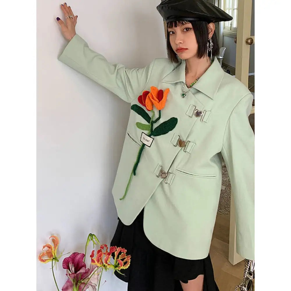 Three-Dimensional Flower Blazer