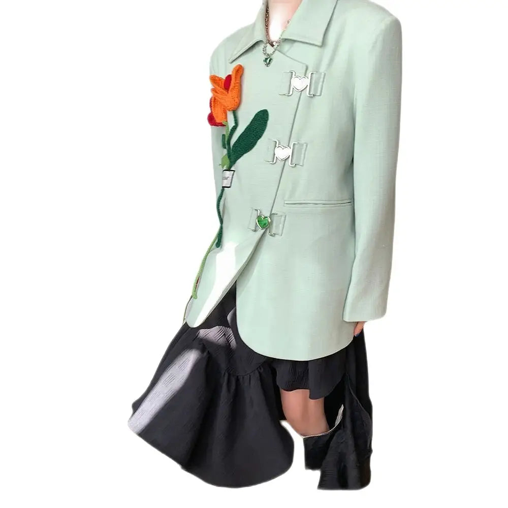 Three-Dimensional Flower Blazer