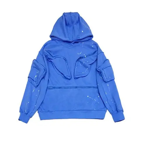 Three-Dimensional Hooded Sweatshirt - Blue / One size