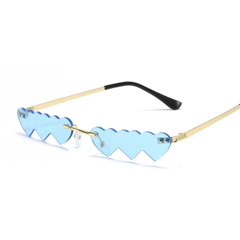 Three Heart Sunglasses - Blue / One Size
