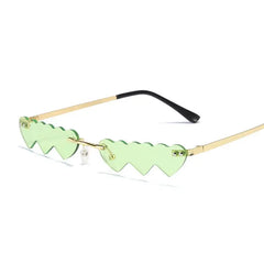Three Heart Sunglasses - Green / One Size