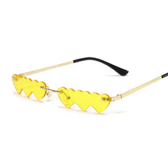 Three Heart Sunglasses - Yellow / One Size
