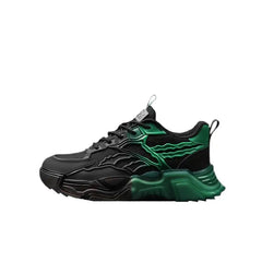 Thunder Light Chunky Lace Up Sneakers - Green Black / 39