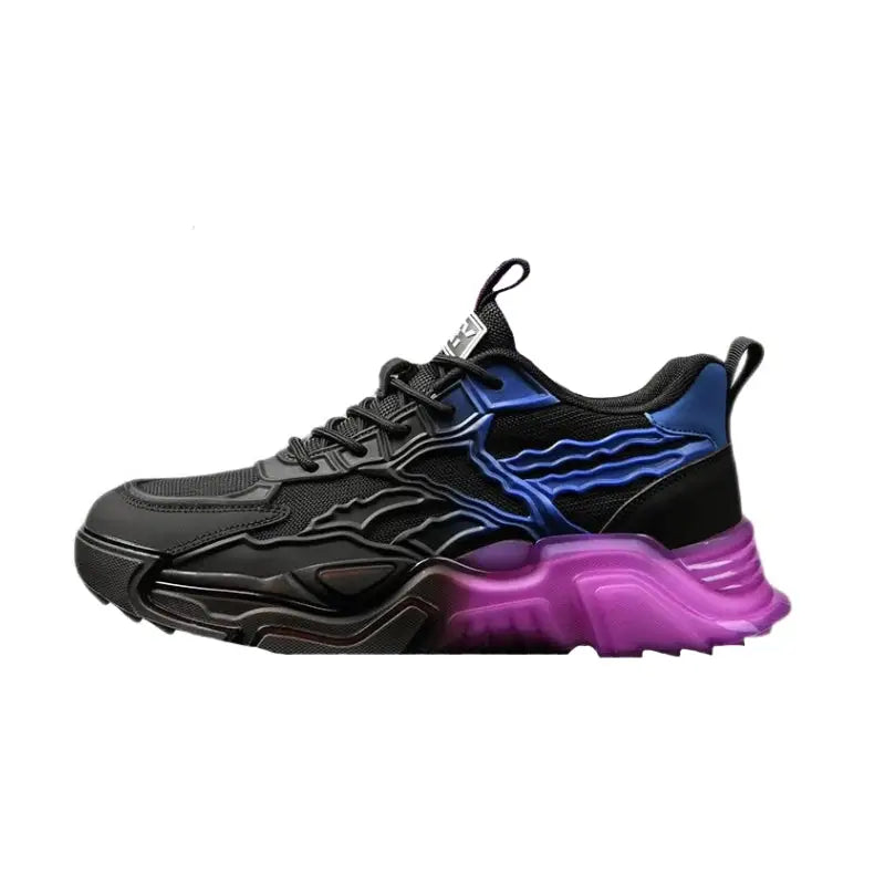 Thunder Light Chunky Lace Up Sneakers - Purple Black / 39