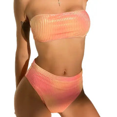 Tie Dye High Waist Fluorescent Bikini