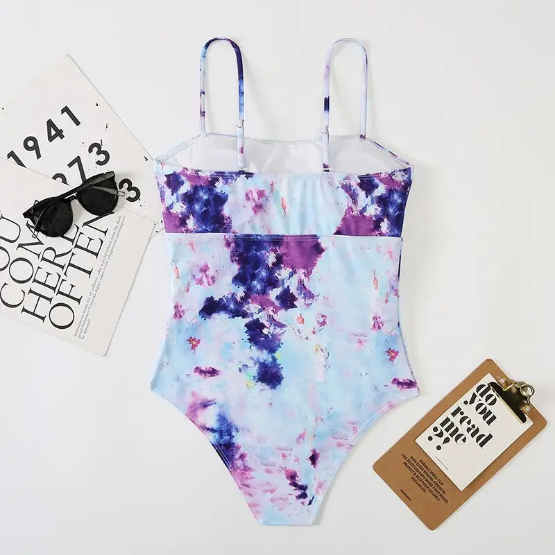 Tie-Dye Sling One-Piece Swimsuit