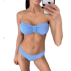 Tie Knot Strapless High Waist Bikini