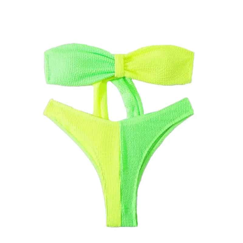 Tie Knot Strapless High Waist Bikini