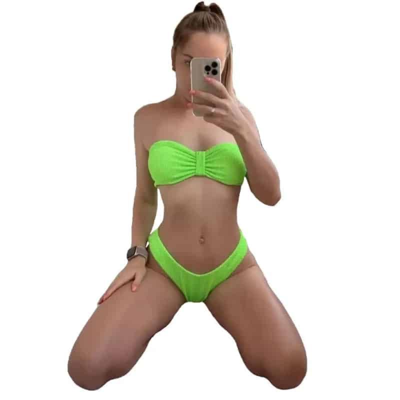 Tie Knot Strapless High Waist Bikini