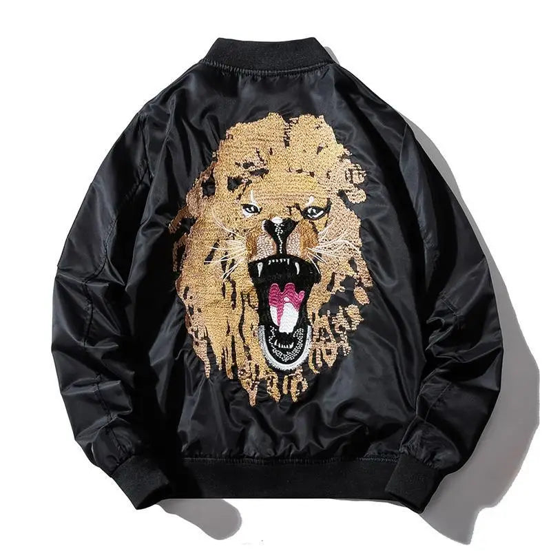 Tiger Embroidered Bomber Jacket