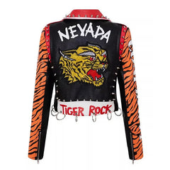 Tiger Rock Motorcycle PU Vegan Leather Jacket
