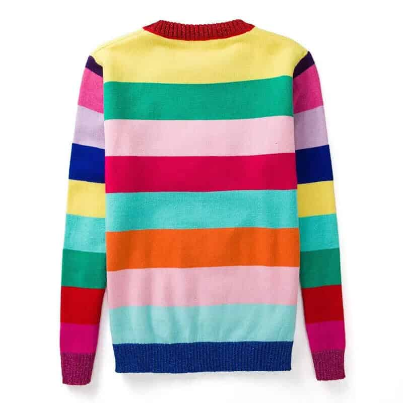 Tiger Striped Rainbow Unisex Embroidery Sweaters