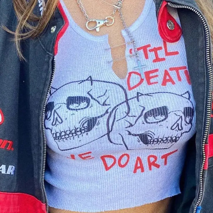 Til Death We Do Art Crop Tank Top