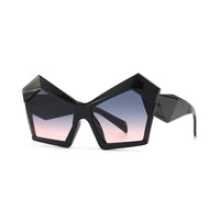 Thumbnail for Tinted Irregular Shape Sunglasses - Black Blue Gradient Pink