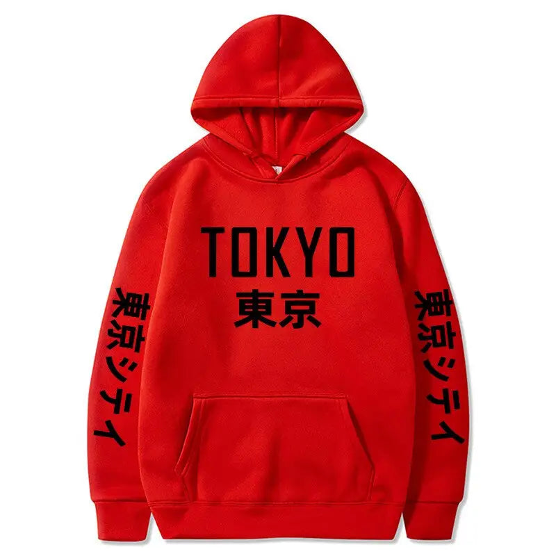 Tokyo Kanji Print Hoodie - Red 3 / S - Hoodies