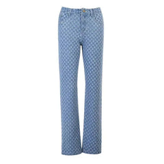 Torn Flowers Wide Leg Jeans - Pants