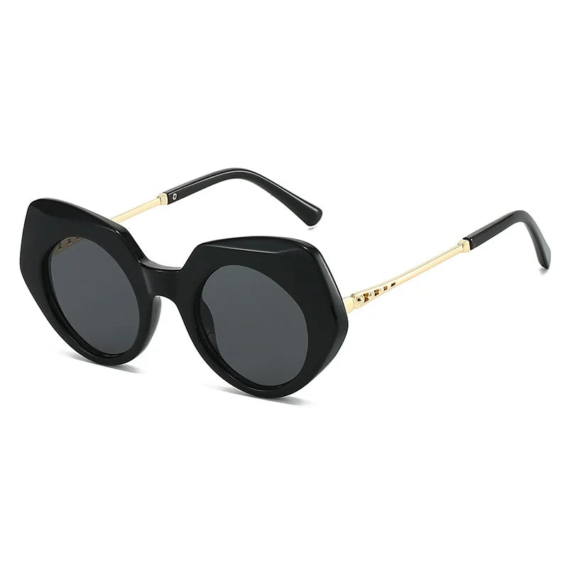 Tortoiseshell oversized round frame sunglasses highlighting chunky acetate material and bold design details.