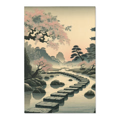 Traditional Artwork Area Rug with Dew-Soaked Bamboo