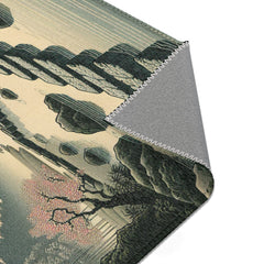 Traditional Artwork Area Rug with Dew-Soaked Bamboo