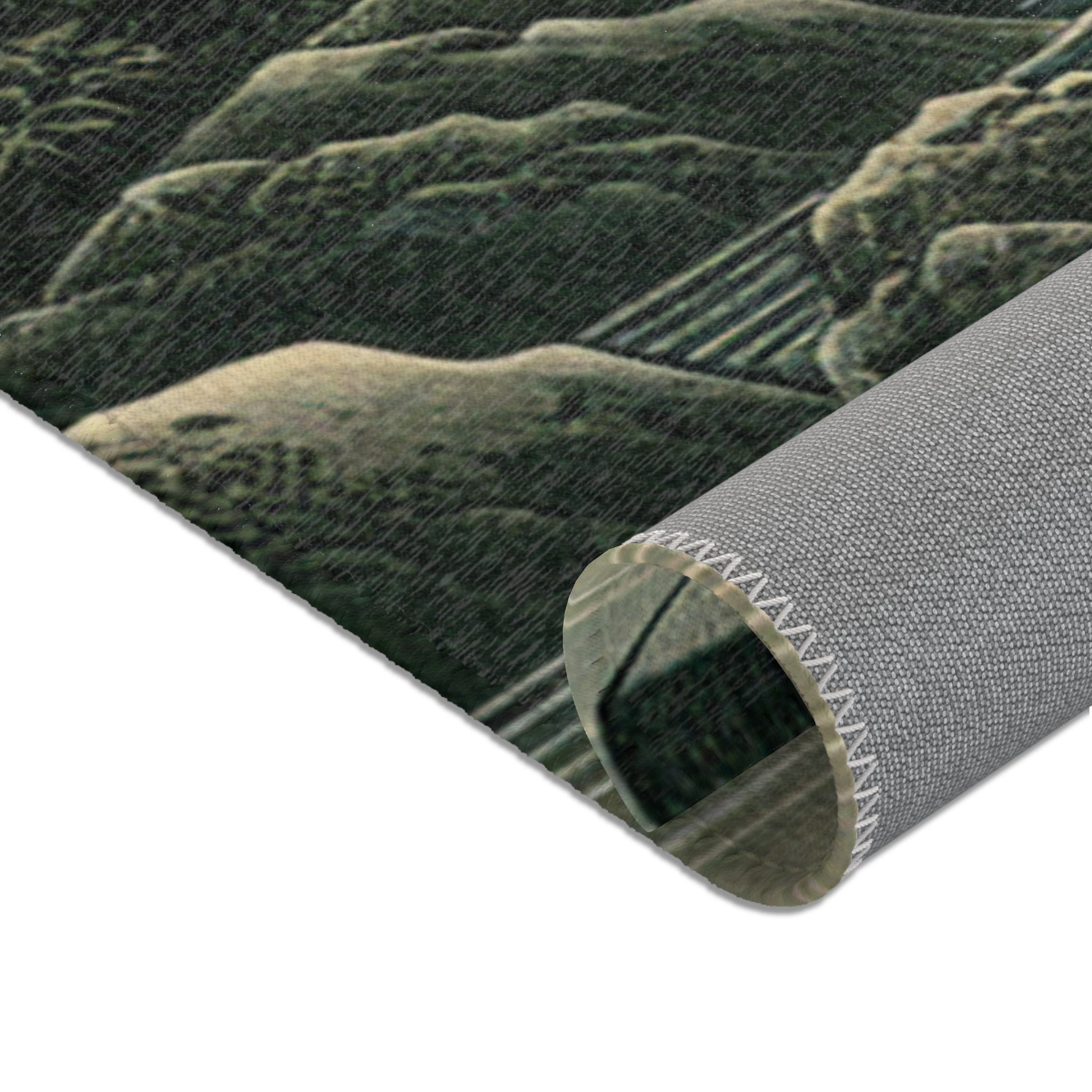 Traditional Artwork Area Rug with Dew-Soaked Bamboo