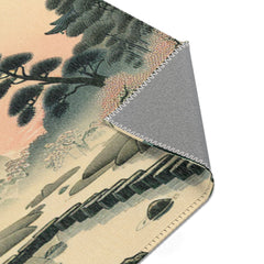 Traditional Artwork Area Rug with Dew-Soaked Bamboo