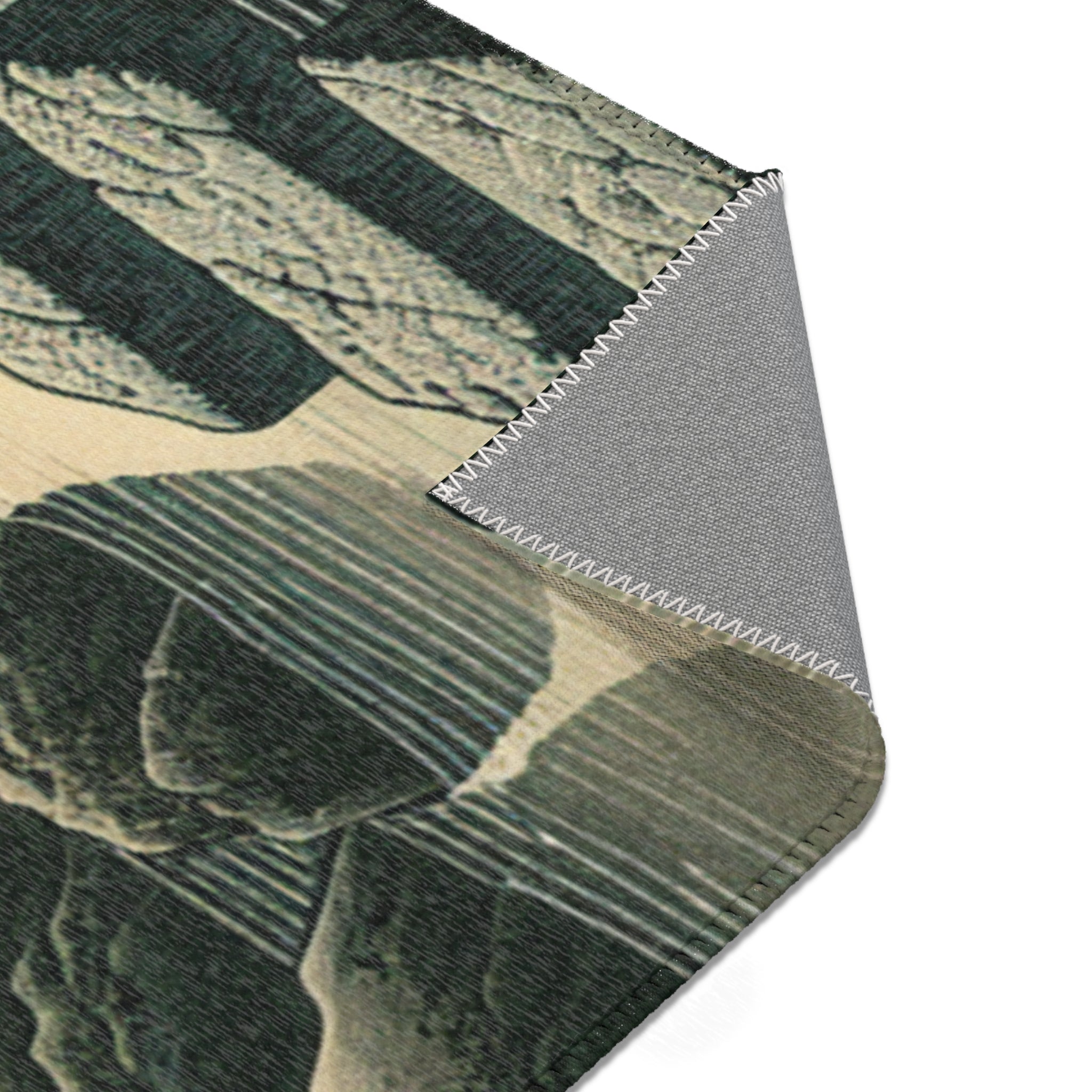 Traditional Artwork Area Rug with Dew-Soaked Bamboo