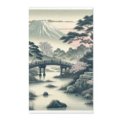 Traditional Ink Wash Japanese Landscape Area Rug 36’’ × 60’’