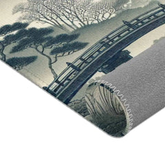 Traditional Ink Wash Japanese Landscape Area Rug