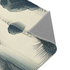 Traditional Ink Wash Japanese Landscape Area Rug