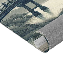 Traditional Ink Wash Japanese Landscape Area Rug