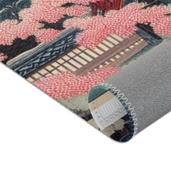 Traditional Japanese Art-Inspired Area Rug with Koi Pond