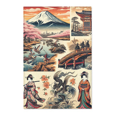Traditional Japanese Art Rug with Elegant Geishas Dressed