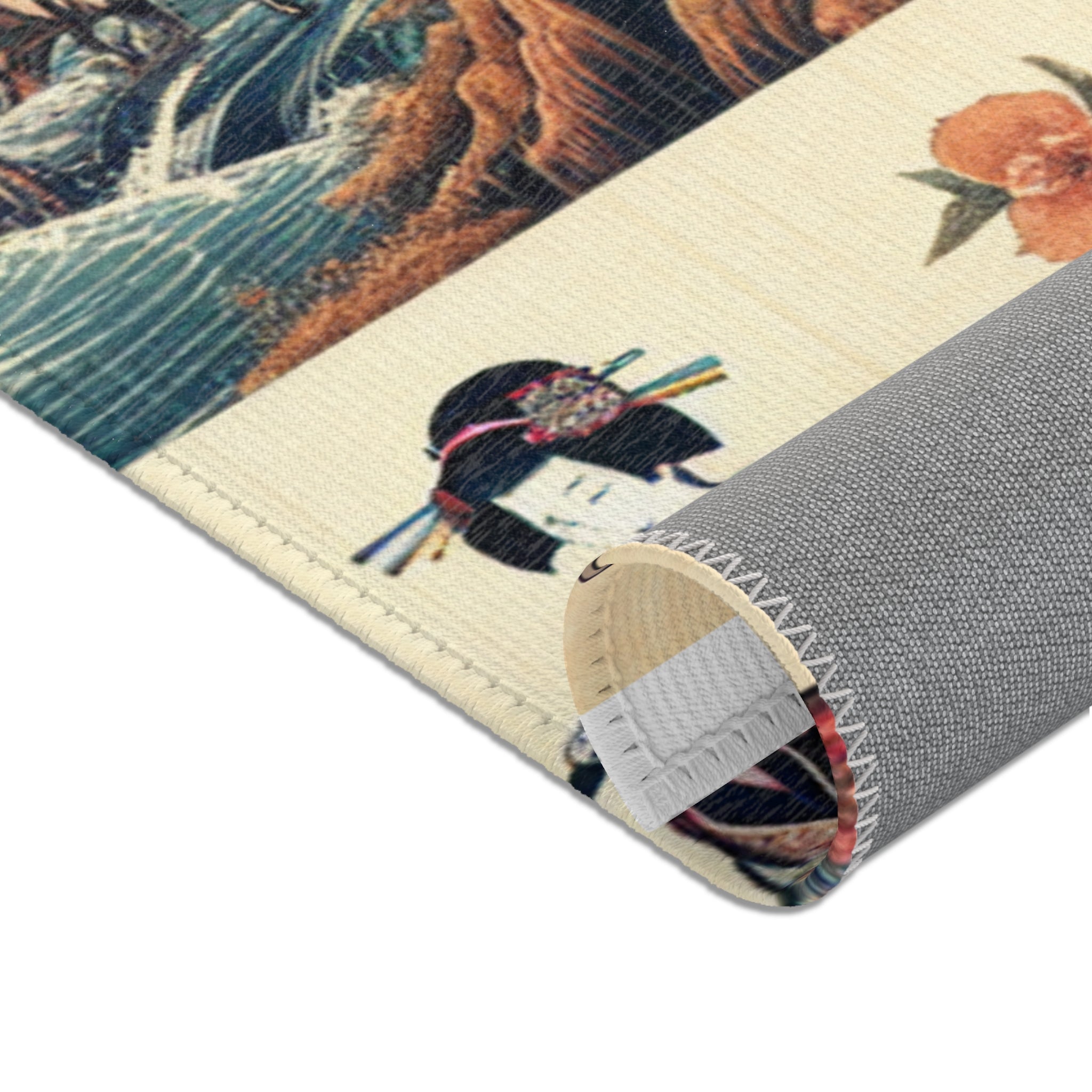 Traditional Japanese Art Rug with Elegant Geishas Dressed