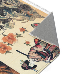 Traditional Japanese Art Rug with Elegant Geishas Dressed