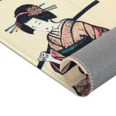 Traditional Japanese Art Rug with Elegant Geishas Dressed