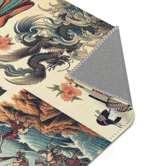 Traditional Japanese Art Rug with Elegant Geishas Dressed