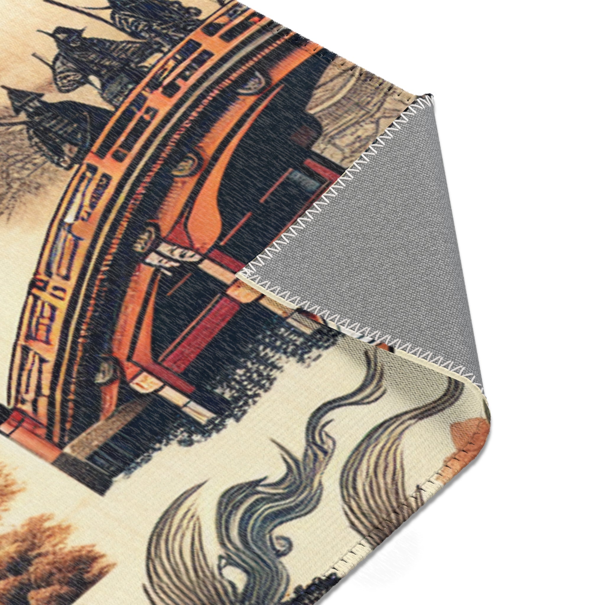 Traditional Japanese Art Rug with Elegant Geishas Dressed