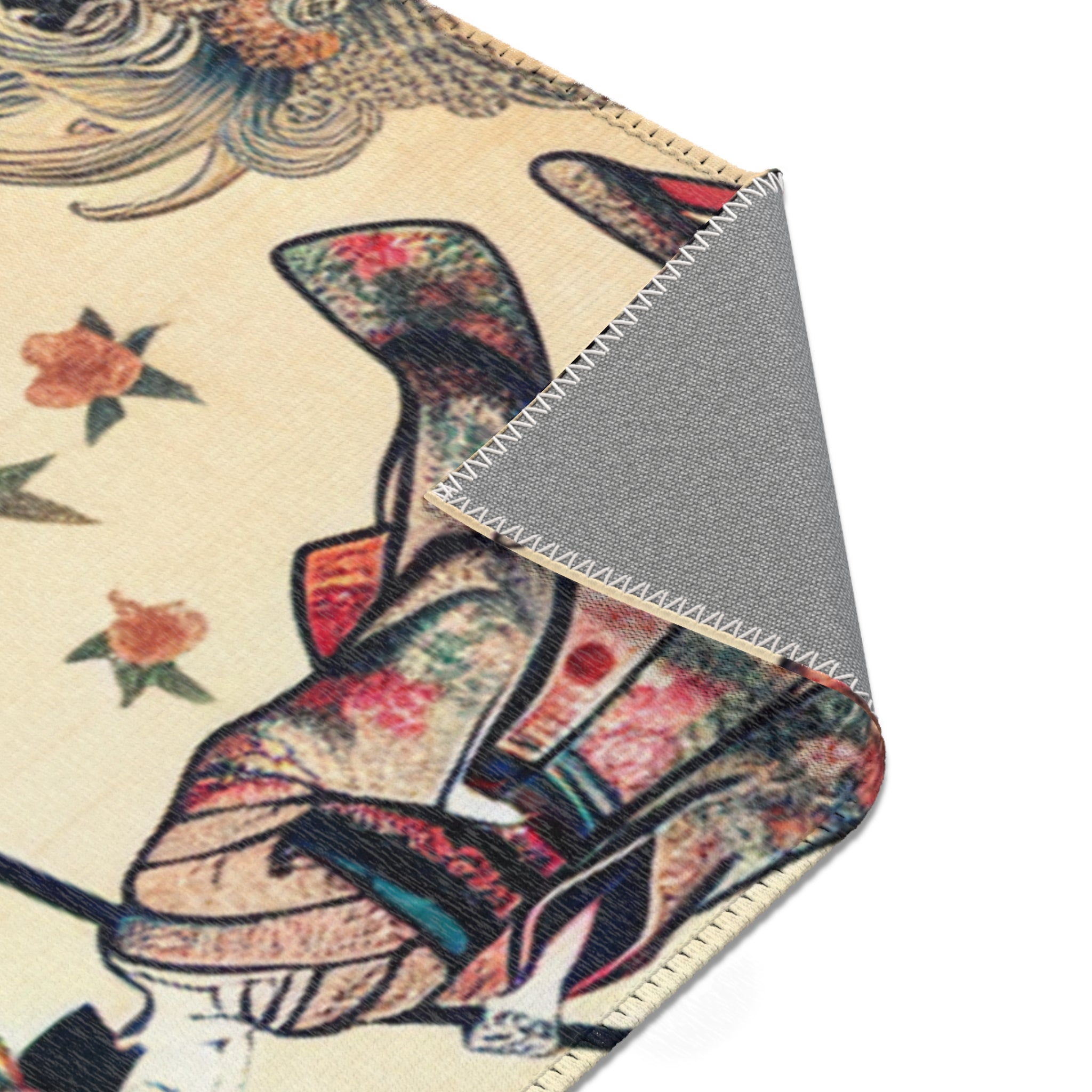 Traditional Japanese Art Rug with Elegant Geishas Dressed