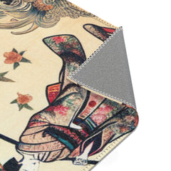Traditional Japanese Art Rug with Elegant Geishas Dressed